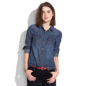 Madewell Denim Western Style Button Down Shirt